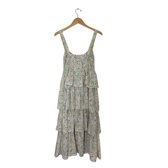 ASTR The Label Midsummer Eyelet Tiered Maxi Dress Size Medium - Picture 6 of 7